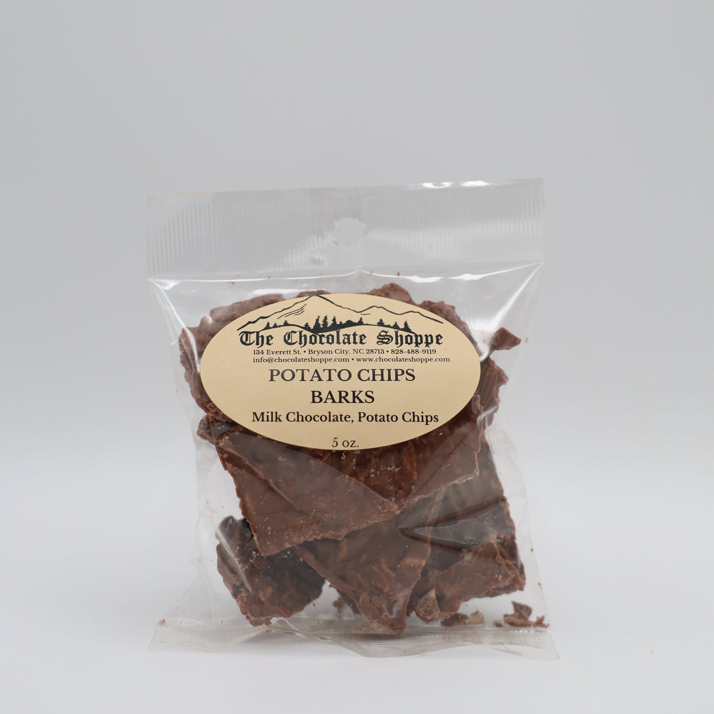 Chocolate potato chip bark with crunchy salted potato chips