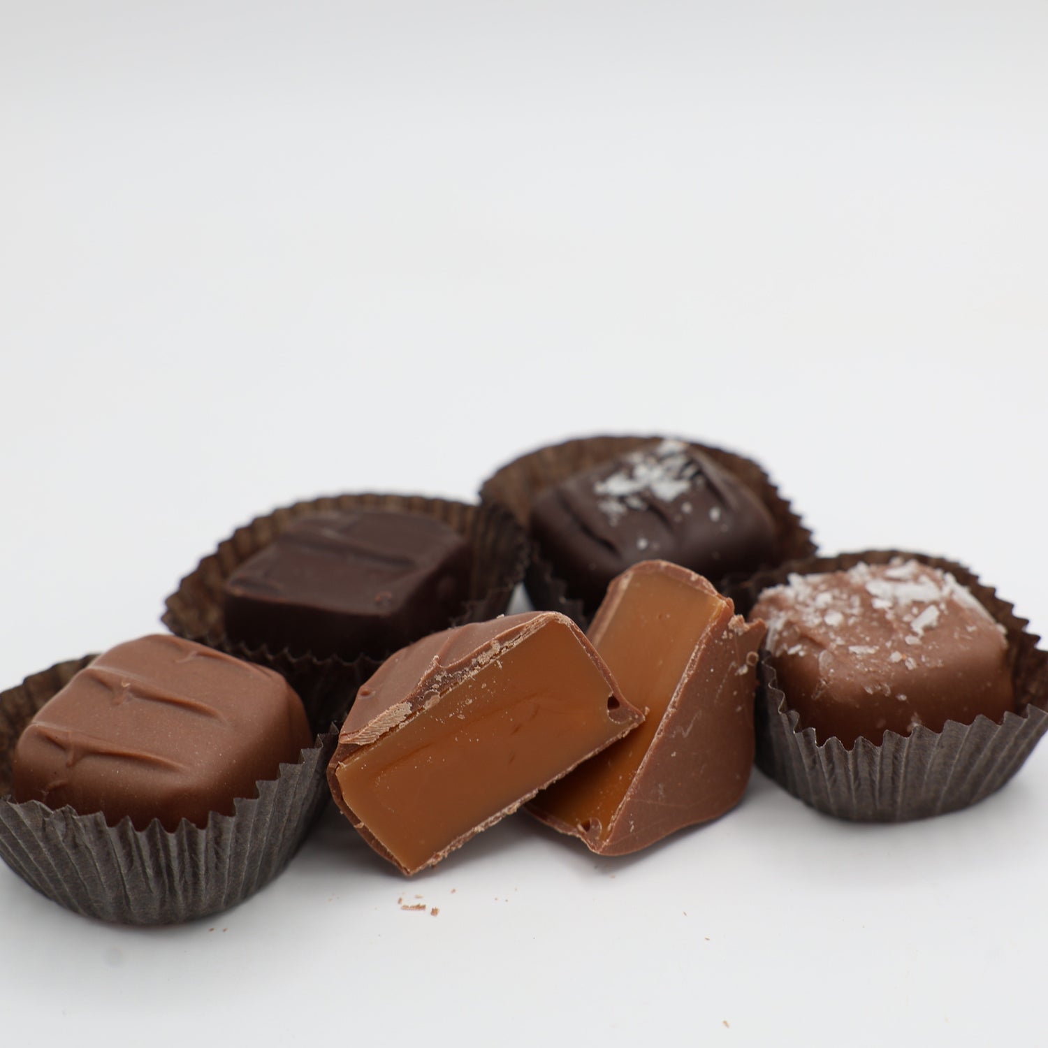 Homemade chocolate caramels