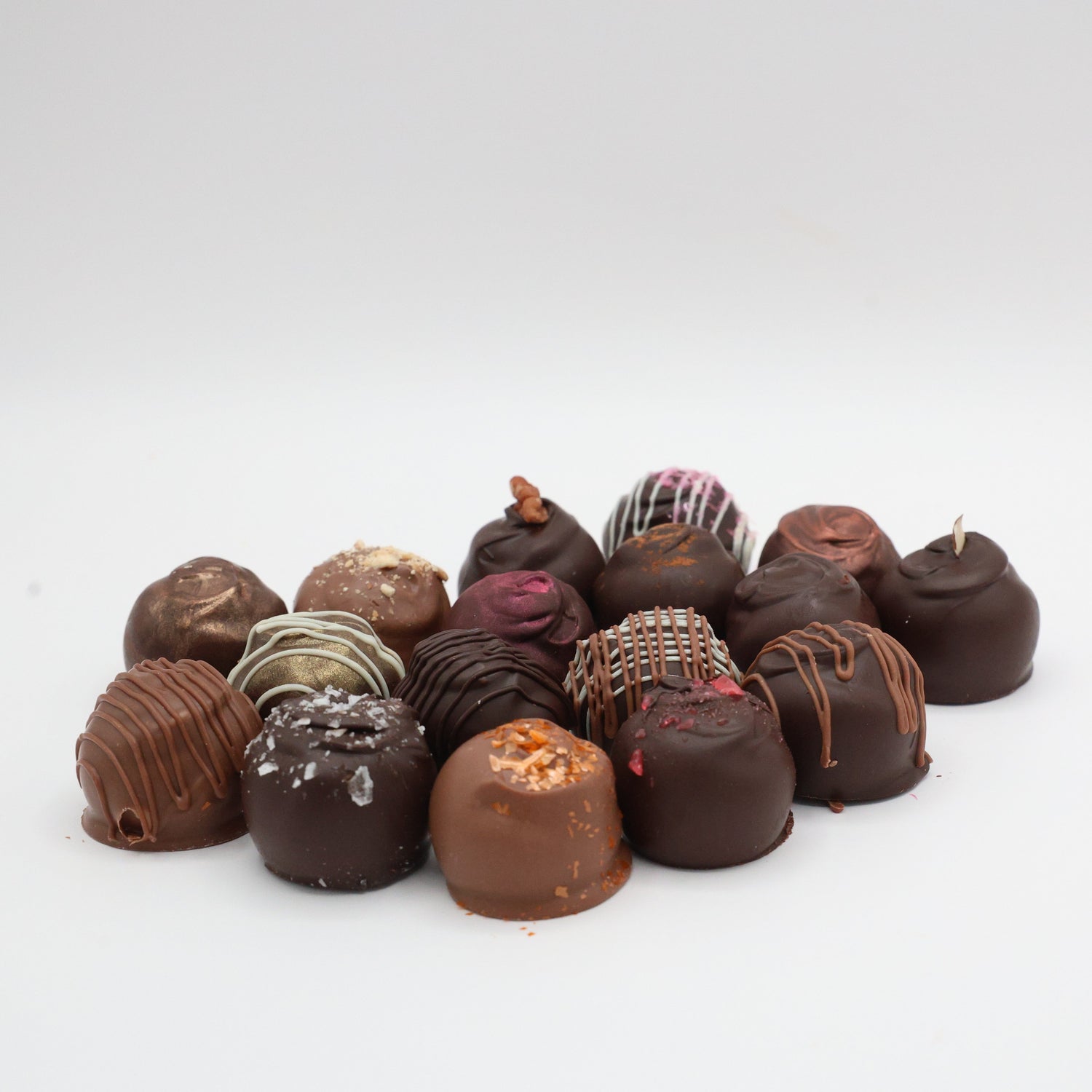 A collection of homemade giant chocolate truffles