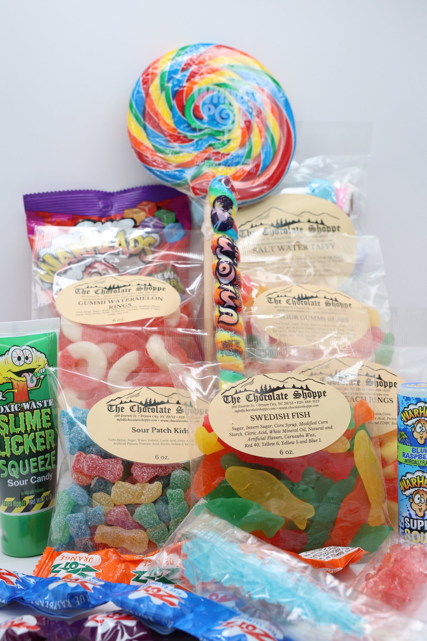 Assorted candy selection featuring hard to find products with sweet and sour options