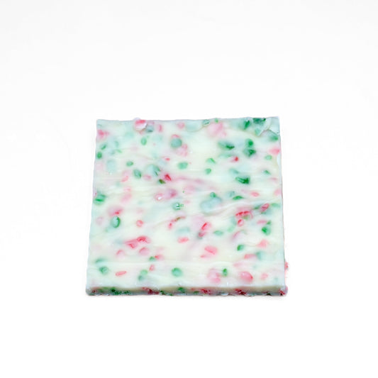 Peppermint bark with chocolate layers and peppermint pieces