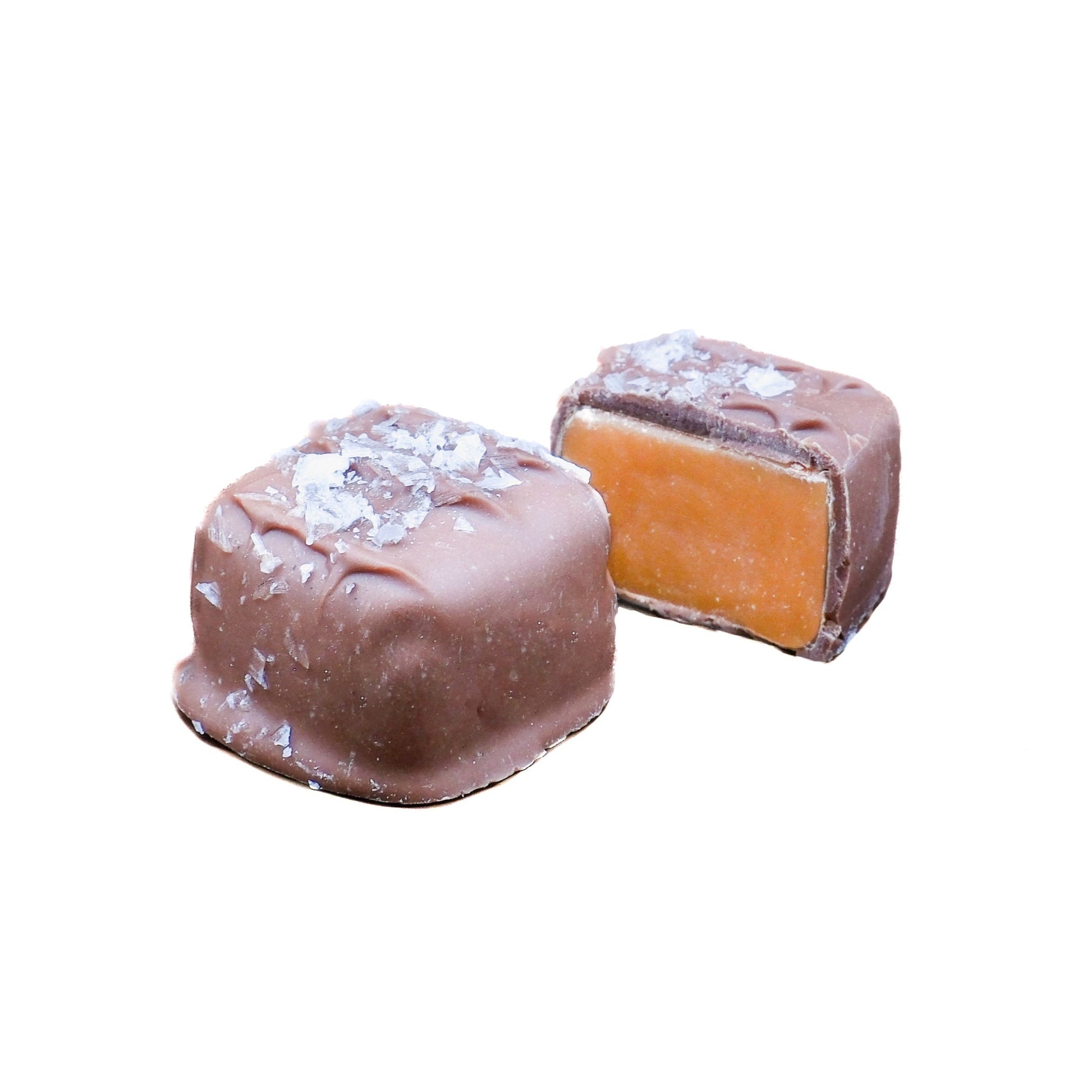 Gourmet sea salt caramel coated in premium chocolate
