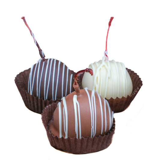 Moonshine cherries coated in rich premium chocolate