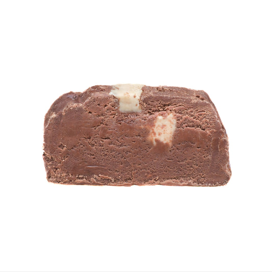 Chocolate peanut butter fudge with rich swirled layers