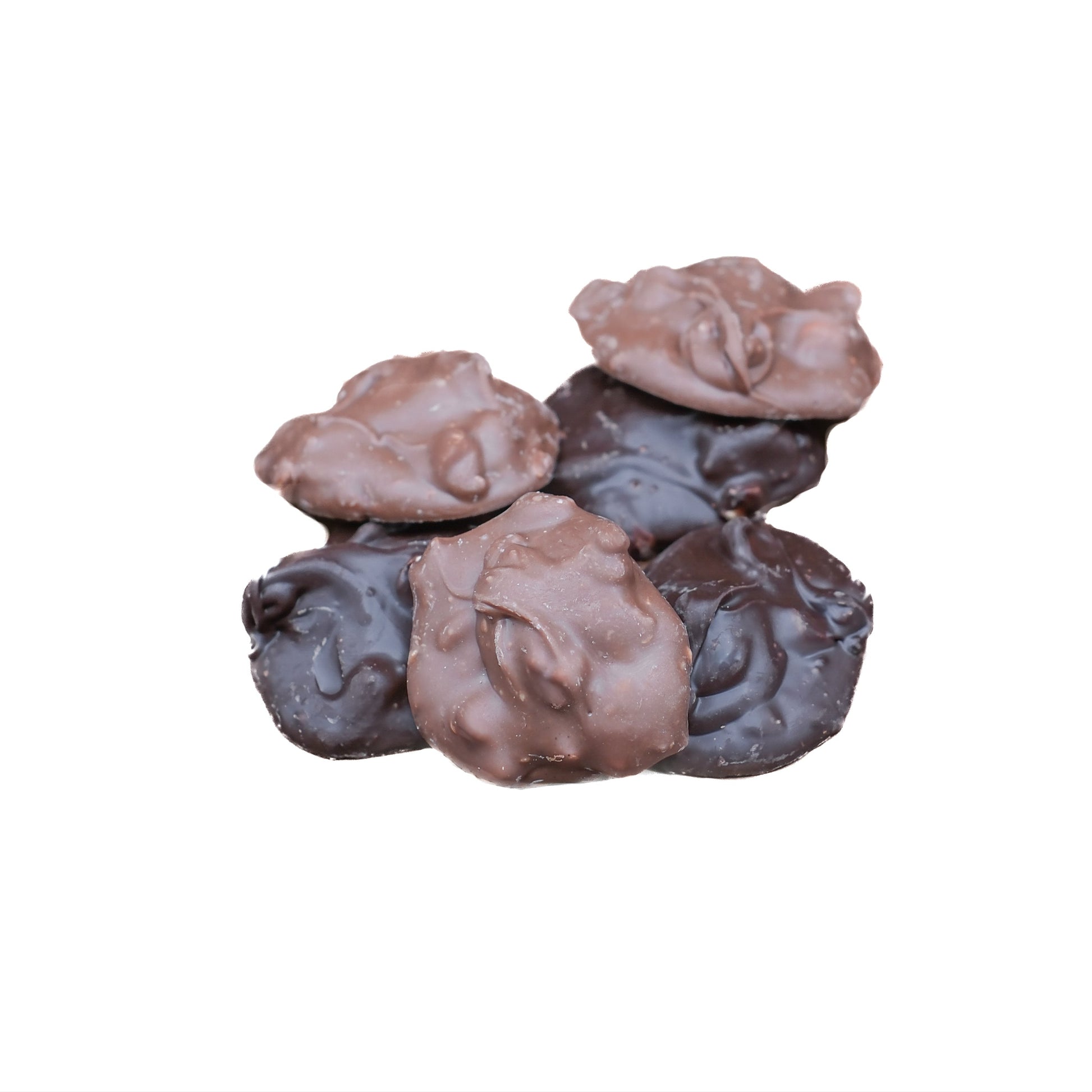 Classic chocolate peanut clusters with roasted peanuts
