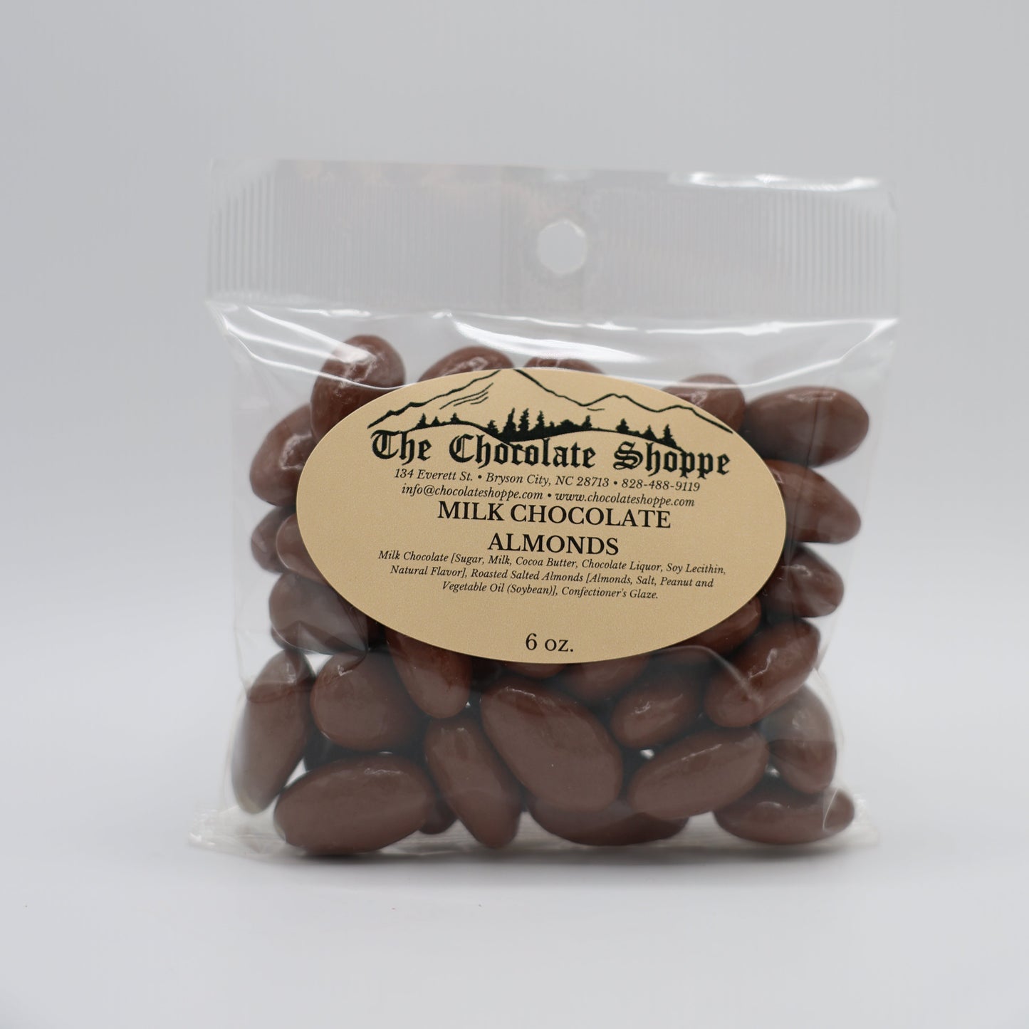 Gourmet milk chocolate covered almonds with roasted almond crunch