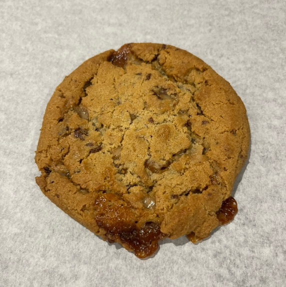 Chocolate chip cookie on a white paper towel