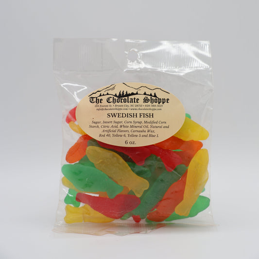 Classic red Swedish Fish chewy candy pieces