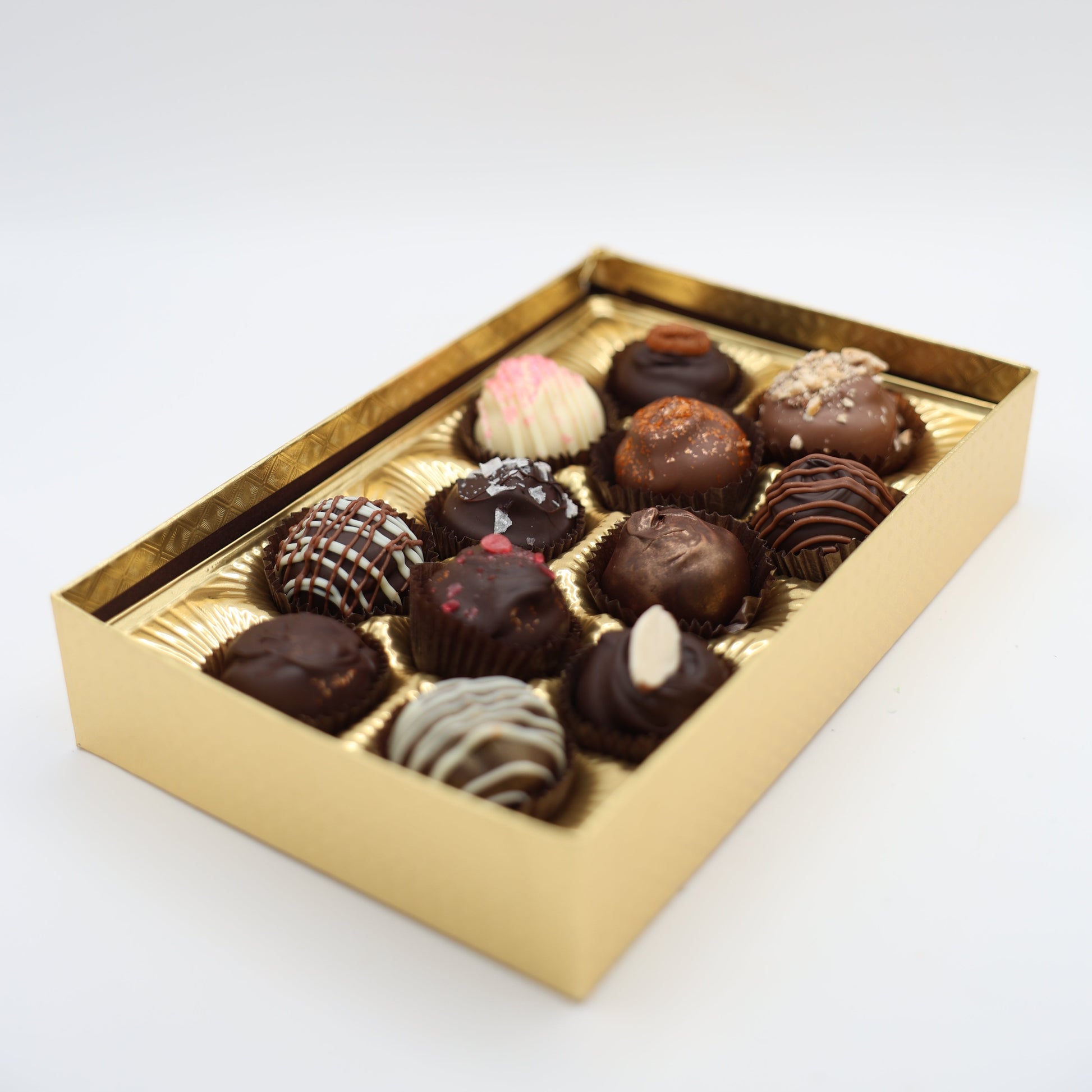 12 count gourmet chocolate truffle assortment in gift box