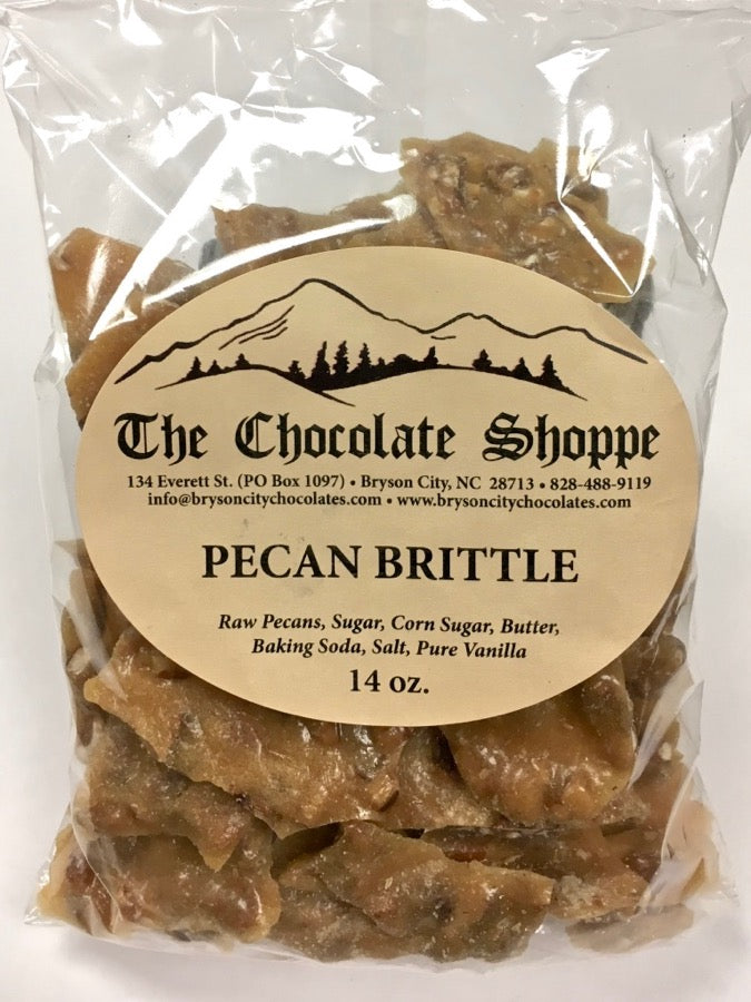 Gourmet pecan brittle with toasted pecans and caramel crunch